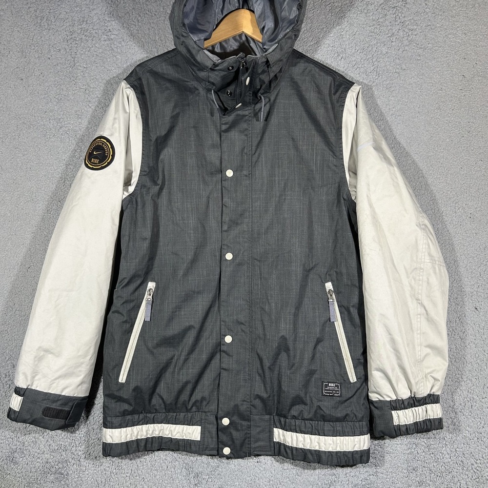 Nike Insulated Jacket Men's XL Snowboard Ski Hooded Black Gray